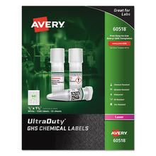 UltraDuty GHS Chemical Waterproof and UV Resistant Labels, 0.5 x 1.75, White, 60/Sheet, 25 Sheets/Pack