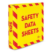 UltraDuty Safety Data Sheet Binders with Chain, 3 Rings, 2" Capacity, 11 x 8.5, Yellow/Red