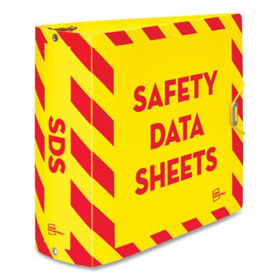 View larger image of UltraDuty Safety Data Sheet Binders with Chain, 3 Rings, 3" Capacity, 11 x 8.5, Yellow/Red
