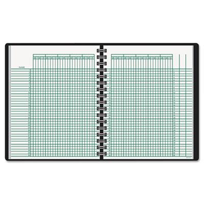 View larger image of Undated Class Record Book, Nine To 10 Week Term: Two-Page Spread (35 Students), 10.88 X 8.25, Black Cover