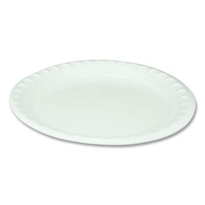 View larger image of Placesetter Satin Non-Laminated Foam Dinnerware, Plate, 10.25" dia, White, 540/Carton
