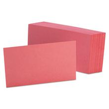 Unruled Index Cards, 3 x 5, Cherry, 100/Pack