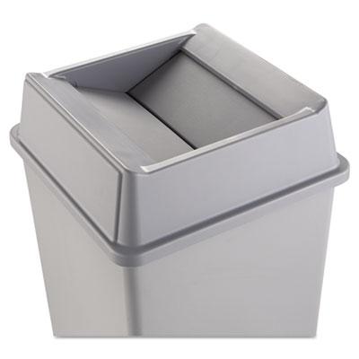 View larger image of Untouchable Square Swing Top Lid, Plastic, 20.13w x 20.13d x 6.25h, Gray