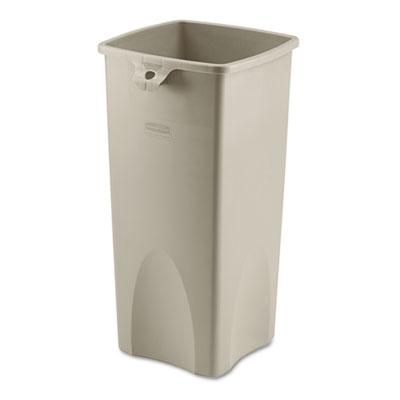 View larger image of Untouchable Square Waste Receptacle, 23 gal, Plastic, Beige