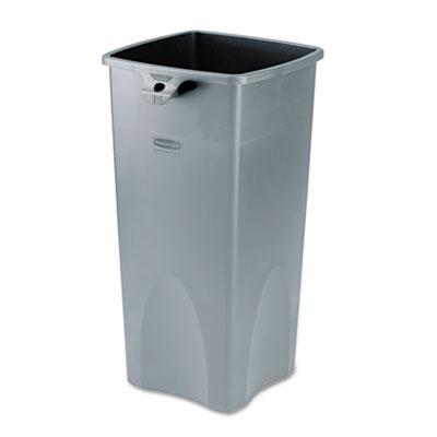 View larger image of Untouchable Square Waste Receptacle, 23 gal, Plastic, Gray