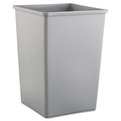 View larger image of Untouchable Square Waste Receptacle, 35 gal, Plastic, Gray