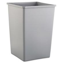 Untouchable Square Waste Receptacle, Plastic, 35 gal, Gray