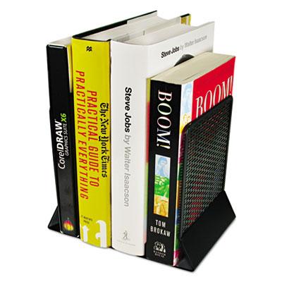 View larger image of Urban Collection Punched Metal Bookends, Nonskid, 5.5 x 6.5 x 6.5, Perforated Steel, Black, 1 Pair
