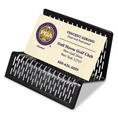 View larger image of Urban Collection Punched Metal Business Card Holder, Holds 50 2 x 3 1/2, Black