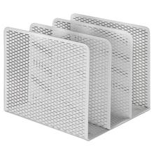 Urban Collection Punched Metal File Sorter, 3 Sections, Letter Size Files, 8" x 8" x 7.25", White