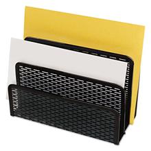 Urban Collection Punched Metal Letter Sorter, 3 Sections, DL to A6 Size Files, 6.5" x 3.25" x 5.5", Black