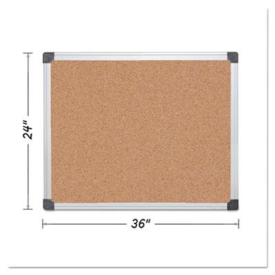 View larger image of Value Cork Bulletin Board with Aluminum Frame, 24 x 36, Tan Surface, Silver Aluminum Frame