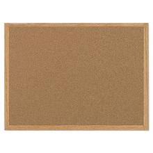 Value Cork Bulletin Board with Oak Frame, 24 x 36, Brown Surface, Oak Frame