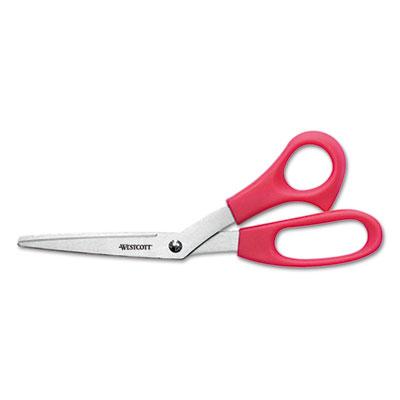 View larger image of Value Line Stainless Steel Shears, 8" Long, 3.5" Cut Length, Red Offset Handle