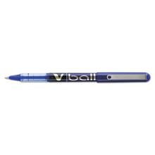 VBall Liquid Ink Roller Ball Pen, Stick, Fine 0.7 mm, Blue Ink, Blue/Clear Barrel, Dozen
