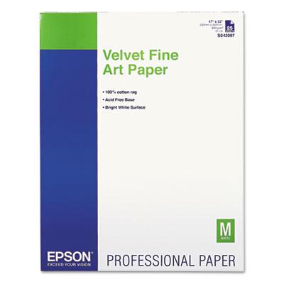 View larger image of Velvet Fine Art Paper, 17 x 22, White, 25/Pack