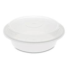 Newspring VERSAtainer Microwavable Containers,  24 oz, 7 x 7 x 2.38, White/Clear, Plastic, 150/Carton