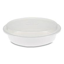 Newspring VERSAtainer Microwavable Containers, 48 oz, 9 x 9 x 2.38, White/Clear, Plastic, 150/Carton