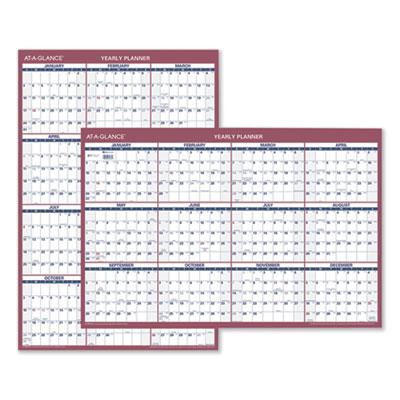 View larger image of Vertical/Horizontal Wall Calendar, 24 x 36, White/Blue/Red Sheets, 12-Month (Jan to Dec): 2023