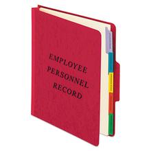 Vertical-Style Personnel Folders, 2" Expansion, 5 Dividers, 2 Fasteners, Letter Size, Red Exterior