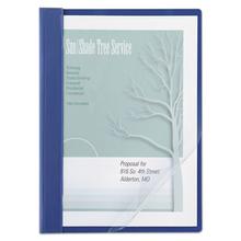 Clear Front Vinyl Report Cover, Prong Fastener, 0.5" Capacity,  8.5 x 11, Clear/Blue