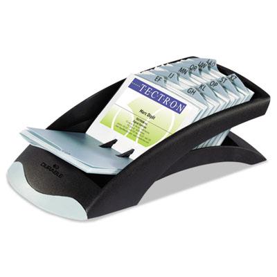 View larger image of VISIFIX Desk Business Card File, Holds 200 4 1/8 x 2 7/8 Cards, Graphite/Black