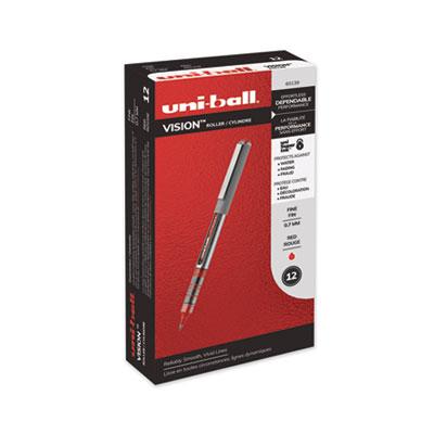 View larger image of VISION Roller Ball Pen, Stick, Fine 0.7 mm, Red Ink, Silver/Red/Clear Barrel, Dozen