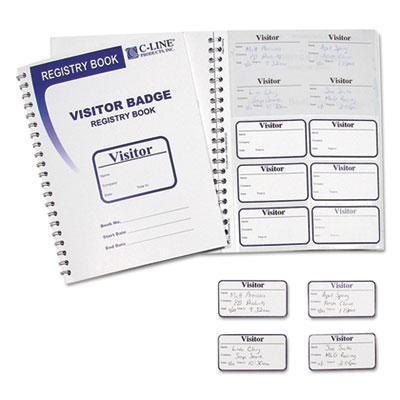 View larger image of Visitor Badges with Registry Log, 3 5/8 x 1 7/8, White, 150 Badges/Box