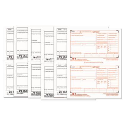 View larger image of W-2 Tax Forms for Inkjet/Laser Printers, Fiscal Year: 2023, Six-Part Carbonless, 8.5 x 5.5, 2 Forms/Sheet, 50 Forms Total