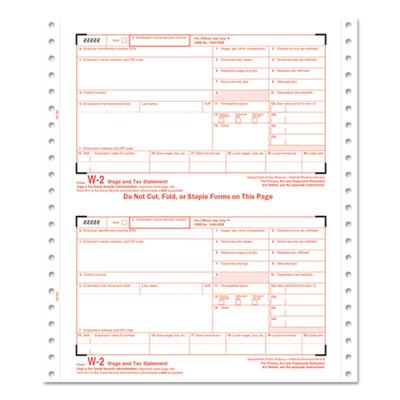 View larger image of W-2 Tax Forms for Dot Matrix Printers, Fiscal Year: 2023, Six-Part Carbonless, 5.5 x 8.5, 2 Forms/Sheet, 24 Forms Total