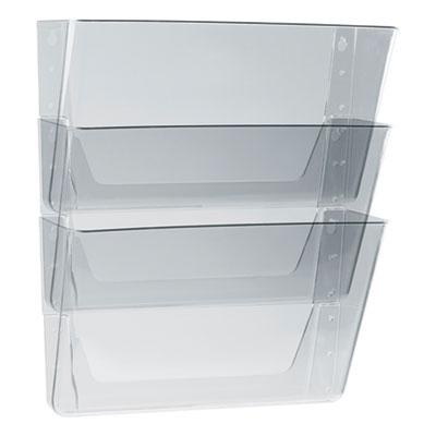 View larger image of Wall File, 3 Sections, Letter Size, 13" x 4" x 14",  Clear, 3/Set