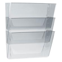 Wall File, 3 Sections, Letter Size, 13" x 4" x 14",  Clear, 3/Set