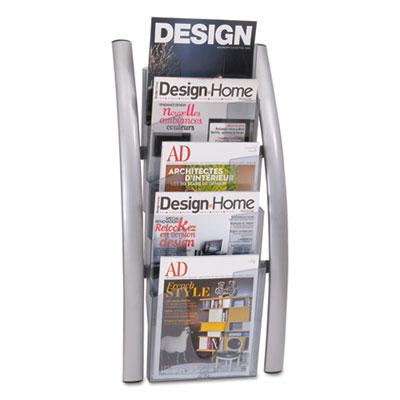 View larger image of Wall Literature Display, 13w x 3.5d x 28.5h, Silver Gray/Translucent