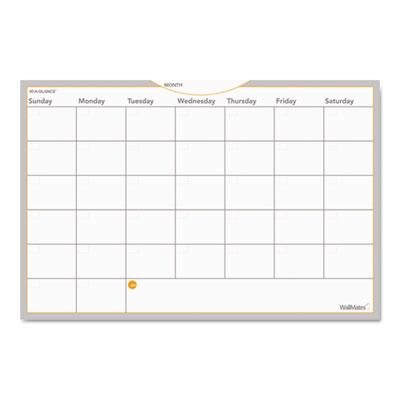 View larger image of Wallmates Self-Adhesive Dry Erase Monthly Planning Surfaces, 36 X 24, White/gray/orange Sheets, Undated