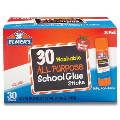 View larger image of Washable School Glue Sticks, 0.24 oz, Applies and Dries Clear, 30/Box