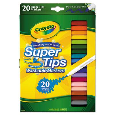 View larger image of Washable Super Tips Markers, Broad/Fine Bullet Tip, Assorted Colors,