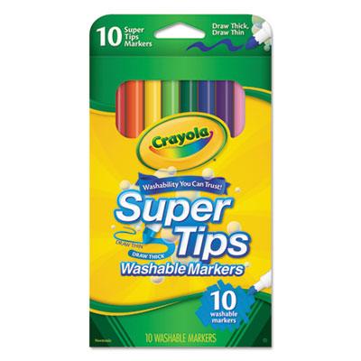 View larger image of Washable Super Tips Markers, Broad/Fine Bullet Tip, Assorted Colors,