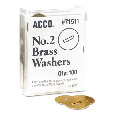 View larger image of #2 Washers for Two-Prong Fasteners, 1.25" Diameter, Brass, 100/Box