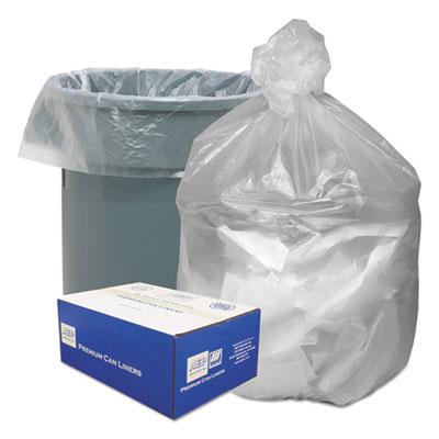 View larger image of Waste Can Liners, 30 gal, 8 mic, 30" x 36", Natural, 25 Bags/Roll, 20 Rolls/Carton