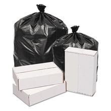 Waste Can Liners, 60 gal, 40.64 mic, 38" x 58", Black, 10 Bags/Roll, 10 Rolls/Carton