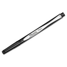 Water-Resistant Ink Porous Point Pen, Stick, Fine 0.4 mm, Black Ink, Black Barrel, Dozen