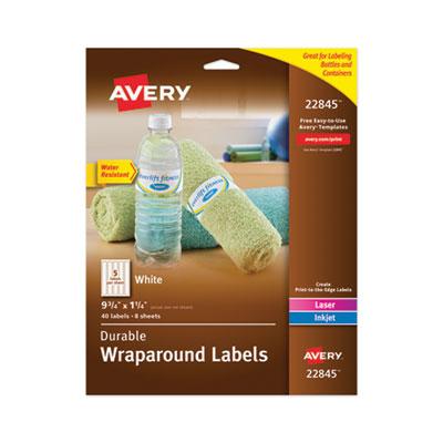 View larger image of Water-Resistant Wraparound Labels w/ Sure Feed, 9.75 x 1.25, White, 40/Pack