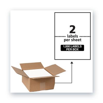View larger image of Waterproof Shipping Labels with TrueBlock Technology, Laser Printers, 5.5 x 8.5, White, 2/Sheet, 500 Sheets/Box