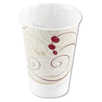 View larger image of Symphony Design Wax-Coated Paper Cold Cups, ProPlanet Seal, 7 oz, Beige/White, 100/Sleeve, 20 Sleeves/Carton