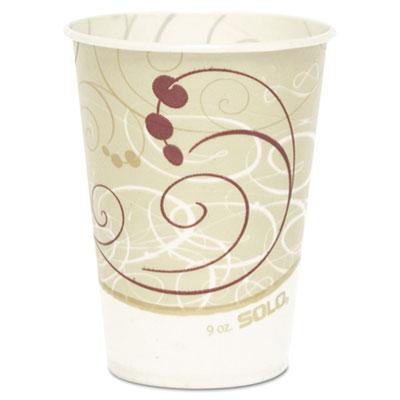 View larger image of Symphony Design Wax-Coated Paper Cold Cups, ProPlanet Seal,  9 oz, Beige/White, 100/Sleeve, 20 Sleeves/Carton