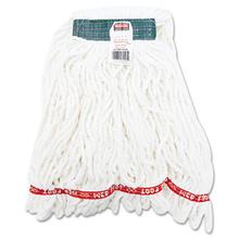 Web Foot Shrinkless Looped-End Wet Mop Head, Cotton/Synthetic, Medium, White, 6/Carton
