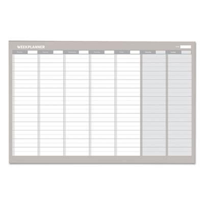 View larger image of Magnetic Dry Erase Calendar Board, Weekly Calendar, 36 x 24, White Surface, Silver Aluminum Frame