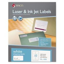 White Laser/Inkjet Shipping and Address Labels, Inkjet/Laser Printers, 2 x 4, White, 10/Sheet, 100 Sheets/Box