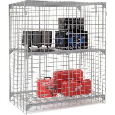 View larger image of Wire Mesh Security Cage Locker, 60"Wx36"Dx72"H, Gray, Unassembled