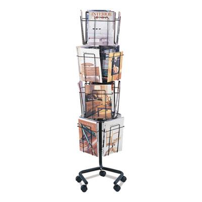 View larger image of Wire Rotary Display Racks, 16 Compartments, 15w x 15d x 60h, Charcoal